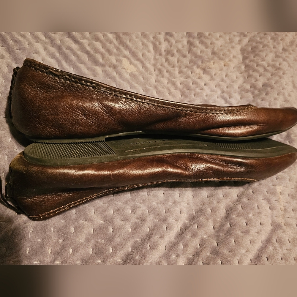 Frye Cognac Regina Leather Ballet Flats Size 10 - Picture 2 of 9